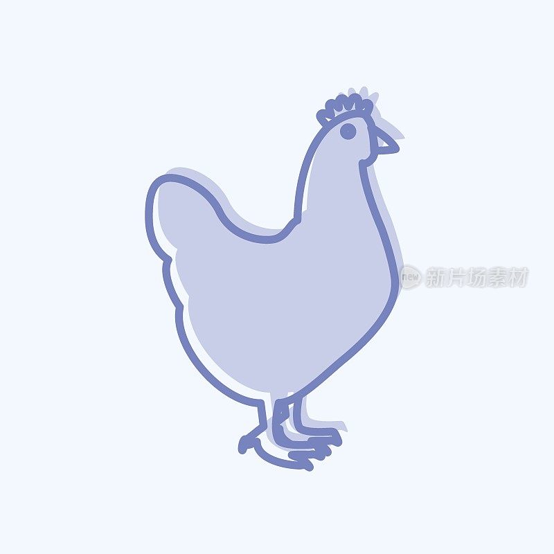 Icon Chicken. suitable for animal symbol. two tone style. simple design editable. design template vector. simple symbol illustration